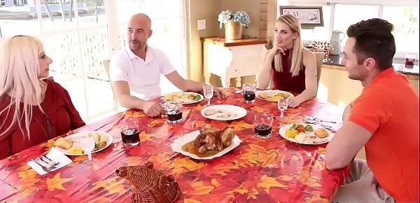  Shy blonde german teen first time Spanksgiving With The Family